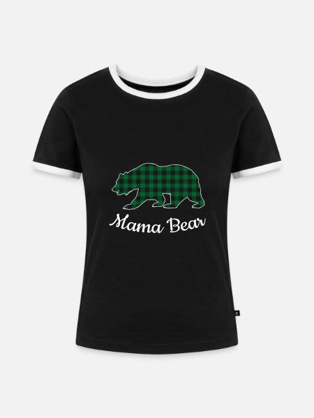 Mama Bear - Frauen Kontrast-T-Shirt - Schwarz/Weiß