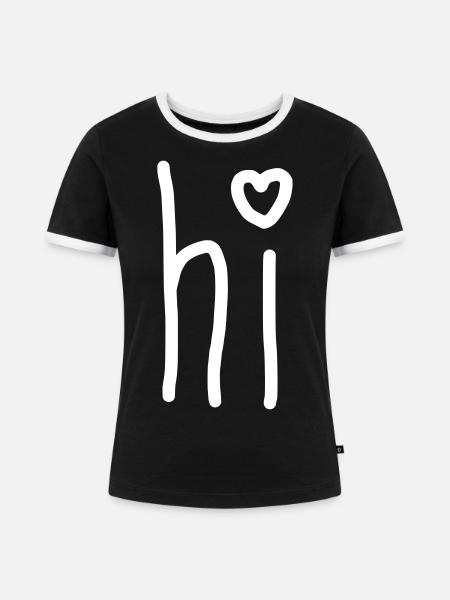 hi ♥ - Frauen Kontrast-T-Shirt - Schwarz/Weiß