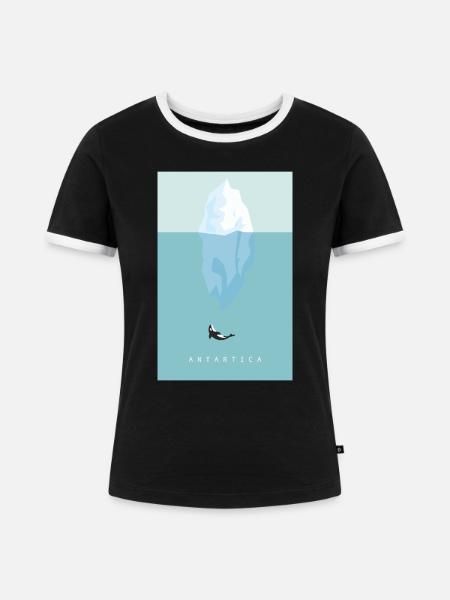 Antarktis - Frauen Kontrast-T-Shirt - Schwarz/Weiß