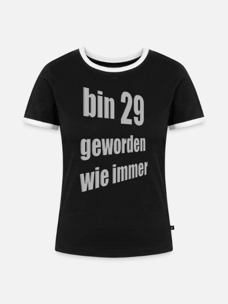 bin 29 - Frauen Kontrast-T-Shirt - Schwarz/Weiß