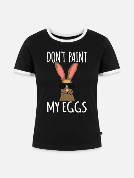 Osterhase - Frauen Kontrast-T-Shirt - Schwarz/Weiß