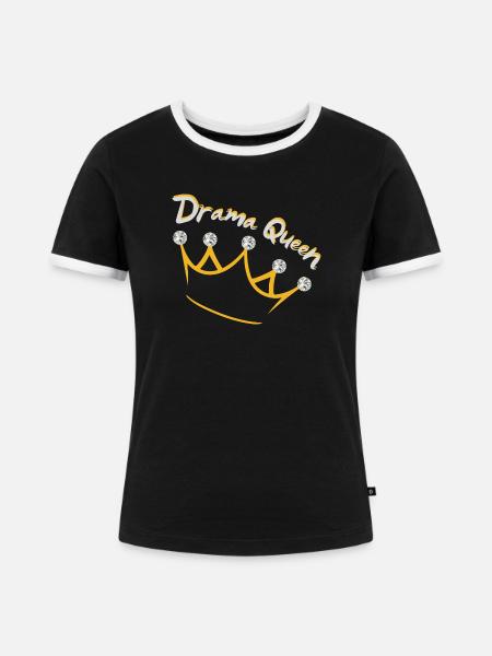 Drama Queen - Frauen Kontrast-T-Shirt - Schwarz/Weiß