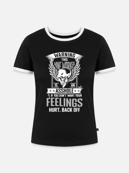Bergbau Kumpel - Frauen Kontrast-T-Shirt - Schwarz/Weiß