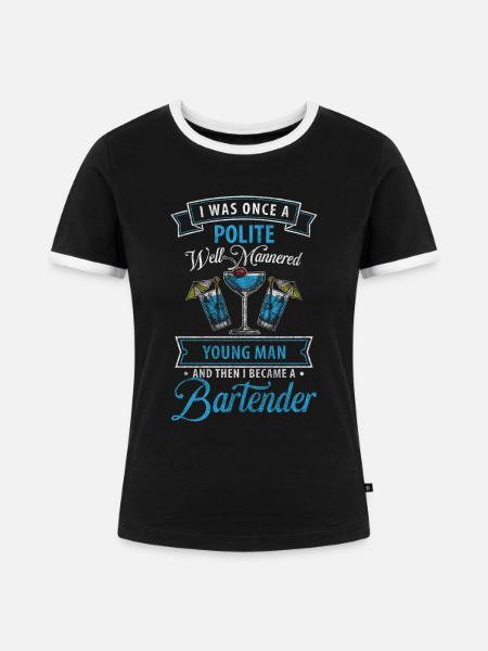 Bar Disko Shaker Trinkgeld - Frauen Kontrast-T-Shirt - Schwarz/Weiß