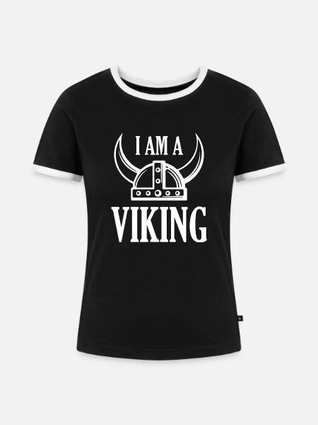 Ich bin ein Wikinger - Frauen Kontrast-T-Shirt - Schwarz/Weiß