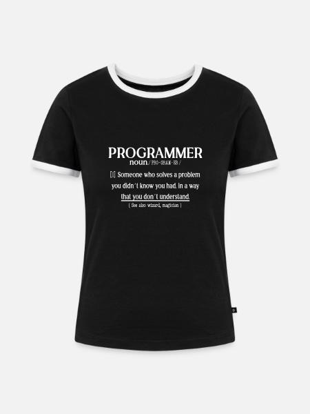 Programmer Definition - Frauen Kontrast-T-Shirt - Schwarz/Weiß