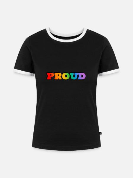 STOLZER LGBT-STOLZ - Frauen Kontrast-T-Shirt - Schwarz/Weiß