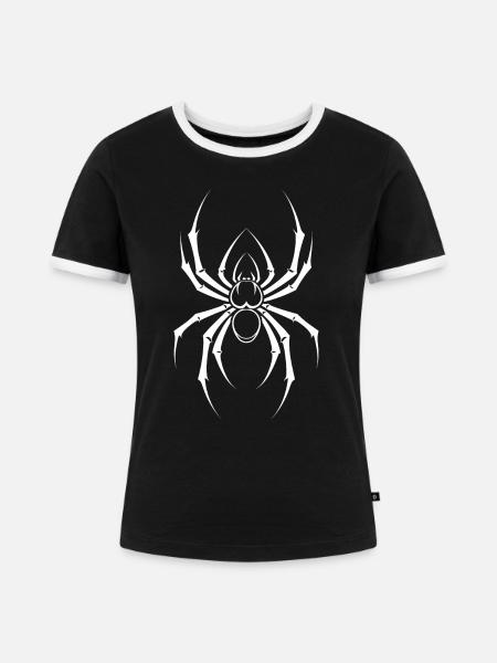 Spinne - Frauen Kontrast-T-Shirt - Schwarz/Weiß