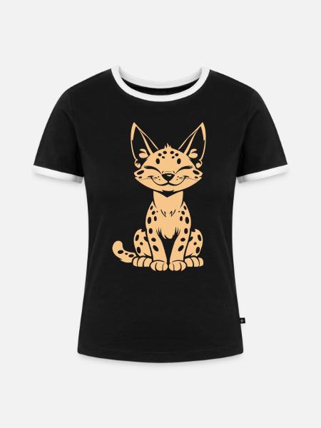 Serval - Frauen Kontrast-T-Shirt - Schwarz/Weiß