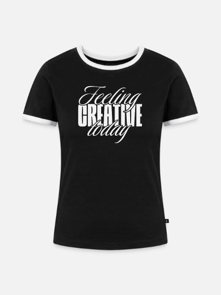 Feeling creative today - Frauen Kontrast-T-Shirt - Schwarz/Weiß