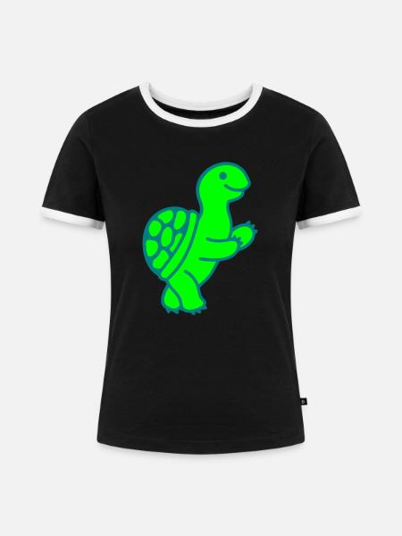 Schildkröte 2 - Frauen Kontrast-T-Shirt - Schwarz/Weiß