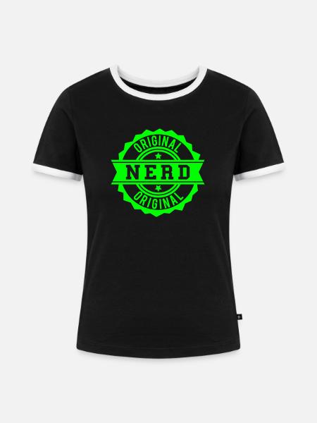Nerd - Frauen Kontrast-T-Shirt - Schwarz/Weiß