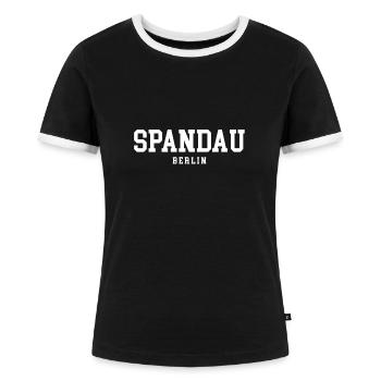 Berlin Spandau - Frauen Kontrast-T-Shirt - Schwarz/Weiß - Vorne - Selfina (174cm)