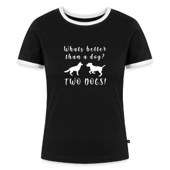 Hunde Spruch für Hundeliebhaber - Frauen Kontrast-T-Shirt - Schwarz/Weiß - Vorne - Selfina (174cm)
