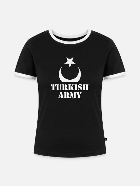 Turkish Army - Frauen Kontrast-T-Shirt - Schwarz/Weiß