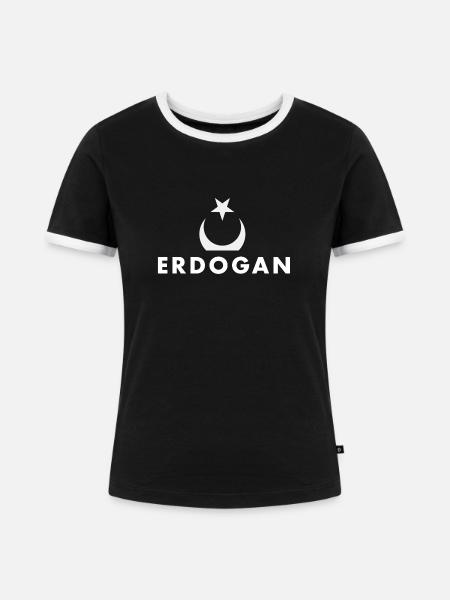 Erdogan - Frauen Kontrast-T-Shirt - Schwarz/Weiß