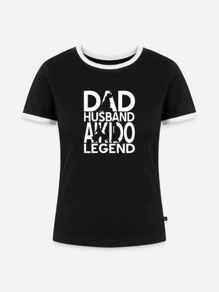 Aikido - Frauen Kontrast-T-Shirt - Schwarz/Weiß