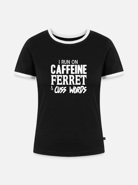 Frettchen - Frauen Kontrast-T-Shirt - Schwarz/Weiß