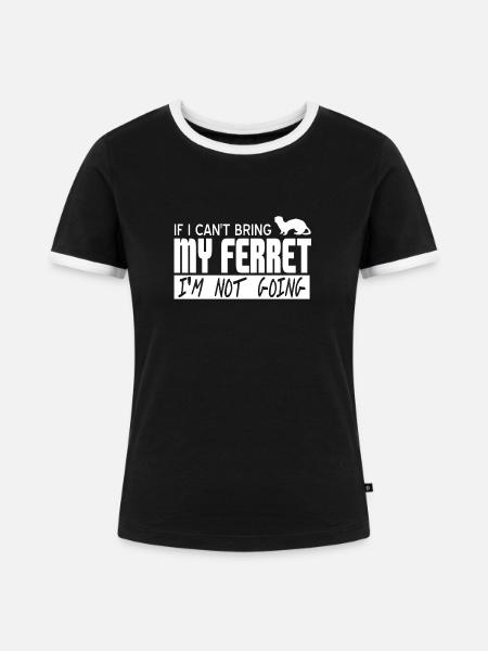 Frettchen - Frauen Kontrast-T-Shirt - Schwarz/Weiß