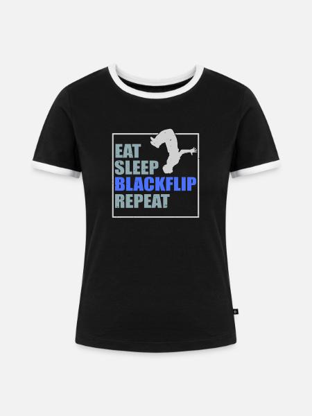 Freerunning Parkour - Frauen Kontrast-T-Shirt - Schwarz/Weiß