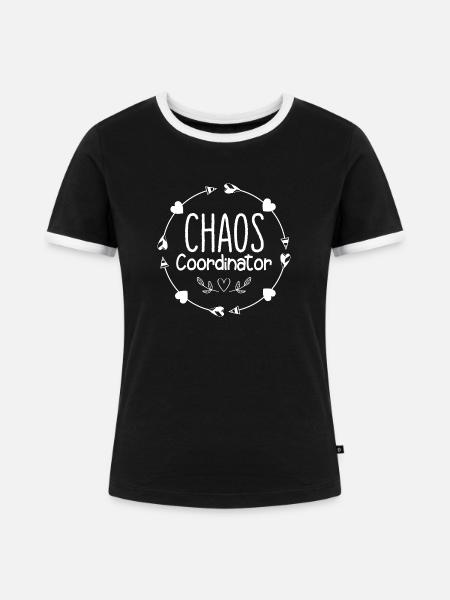 Chaos-Koordinator - Frauen Kontrast-T-Shirt - Schwarz/Weiß