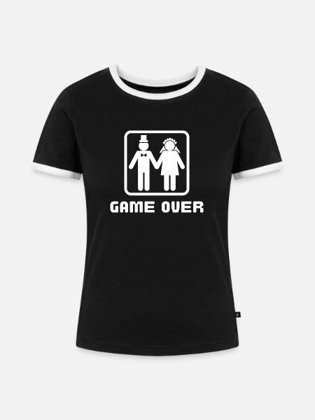 Heirat - Frauen Kontrast-T-Shirt - Schwarz/Weiß