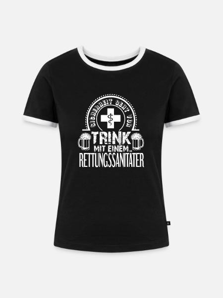 Sanitäter - Frauen Kontrast-T-Shirt - Schwarz/Weiß