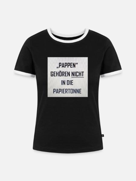 Pappen - Frauen Kontrast-T-Shirt - Schwarz/Weiß