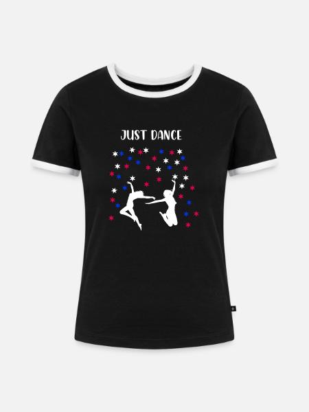 Frauentanz - Frauen Kontrast-T-Shirt - Schwarz/Weiß