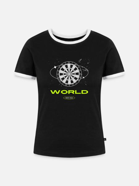 180 16 - Frauen Kontrast-T-Shirt - Schwarz/Weiß