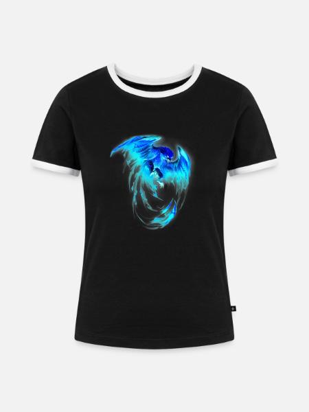 Blue Phoenix - Frauen Kontrast-T-Shirt - Schwarz/Weiß