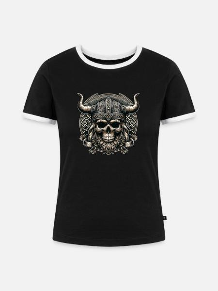 Ruhe des keltischen Kriegers - Frauen Kontrast-T-Shirt - Schwarz/Weiß