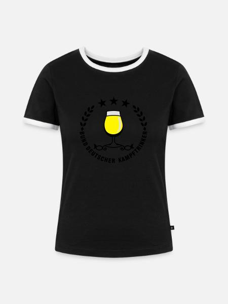 Bund Deutscher Kampftrinker (3c) - Frauen Kontrast-T-Shirt - Schwarz/Weiß