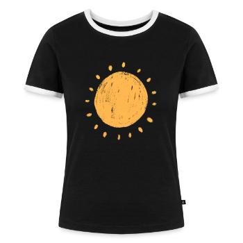 Sonne - Frauen Kontrast-T-Shirt - Schwarz/Weiß - Vorne - Selfina (174cm)
