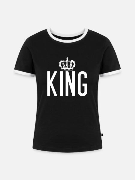 König - Frauen Kontrast-T-Shirt - Schwarz/Weiß