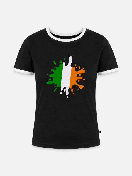 farbklecks irland - Frauen Kontrast-T-Shirt - Schwarz/Weiß