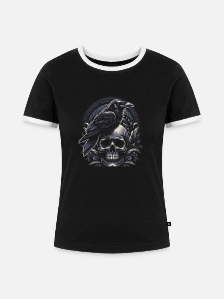 Flüstern der Ahnen - Frauen Kontrast-T-Shirt - Schwarz/Weiß