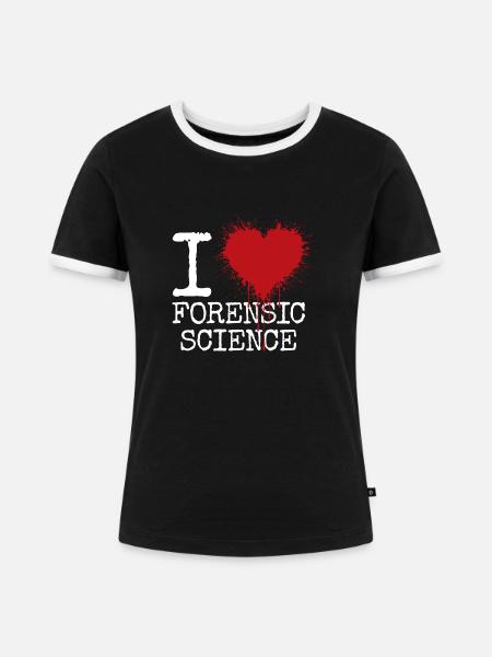 Ich liebe Forensik - Frauen Kontrast-T-Shirt - Schwarz/Weiß