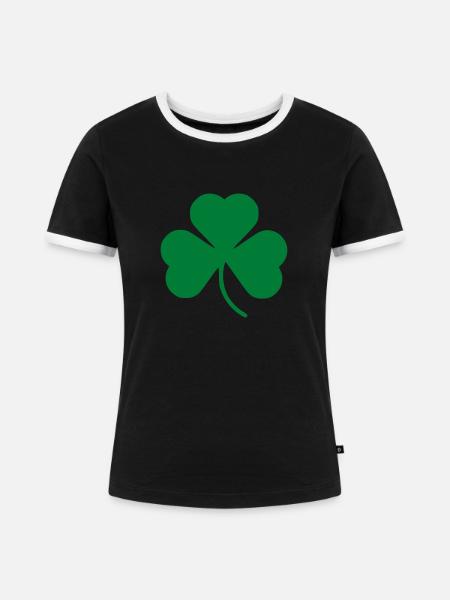 Shamrock - Frauen Kontrast-T-Shirt - Schwarz/Weiß