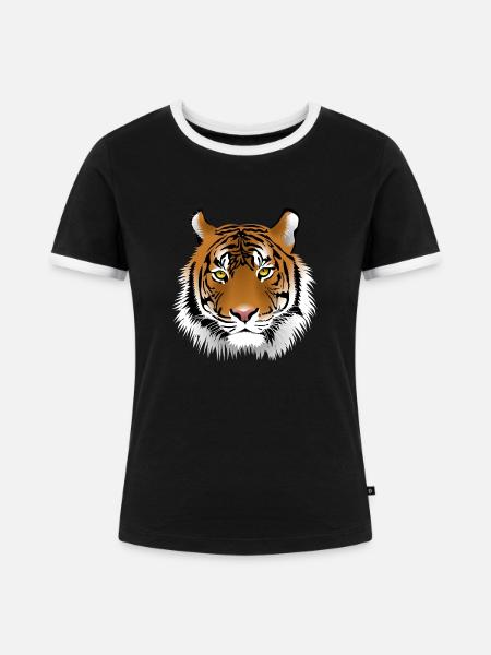 tiger, sumatra tiger - Frauen Kontrast-T-Shirt - Schwarz/Weiß