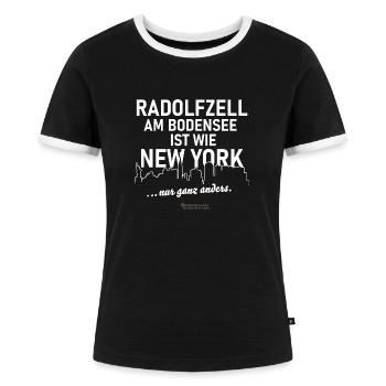 Radolfzell am Bodensee - Frauen Kontrast-T-Shirt - Schwarz/Weiß - Vorne - Selfina (174cm)