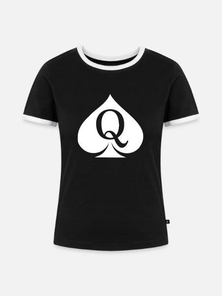 Queen of Spades - Frauen Kontrast-T-Shirt - Schwarz/Weiß