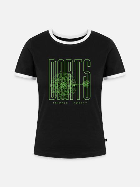 180 22 - Frauen Kontrast-T-Shirt - Schwarz/Weiß