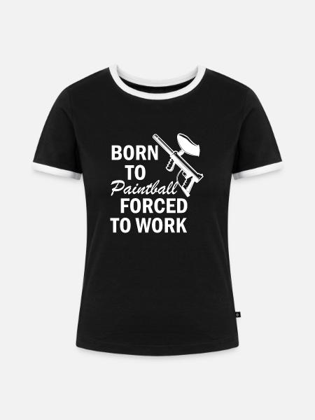 Paintball Airsoft - Frauen Kontrast-T-Shirt - Schwarz/Weiß