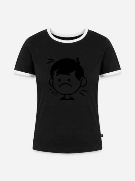 Ermüdung - Frauen Kontrast-T-Shirt - Schwarz/Weiß