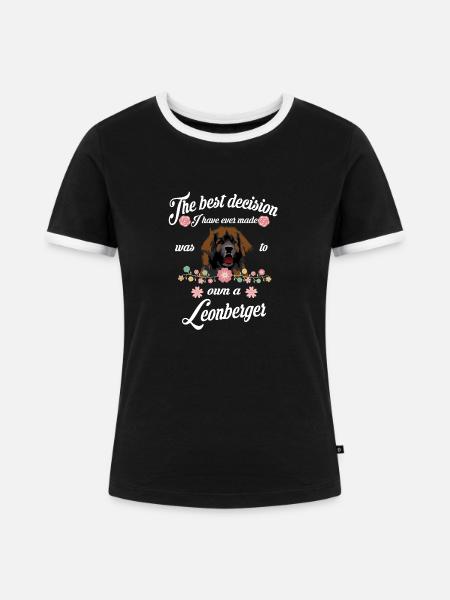 Leonberger - Frauen Kontrast-T-Shirt - Schwarz/Weiß