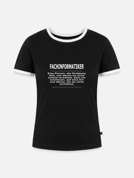 FACHINFORMATIKER - Frauen Kontrast-T-Shirt - Schwarz/Weiß