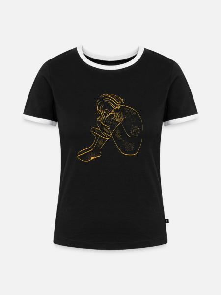 be unique - Frauen Kontrast-T-Shirt - Schwarz/Weiß