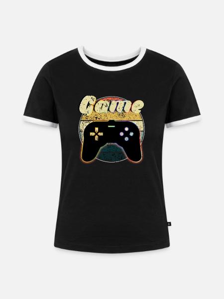 Konsole - Frauen Kontrast-T-Shirt - Schwarz/Weiß