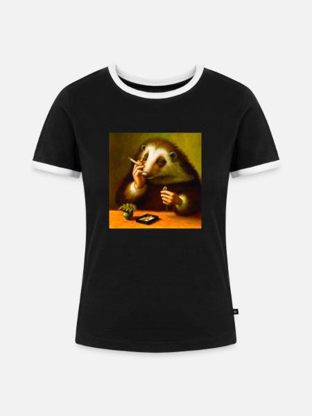 Dream-Igel - Frauen Kontrast-T-Shirt - Schwarz/Weiß